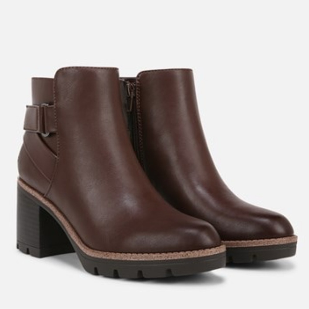 Brown Naturalizer Madeline Strap Ankle Bootie size 9.5